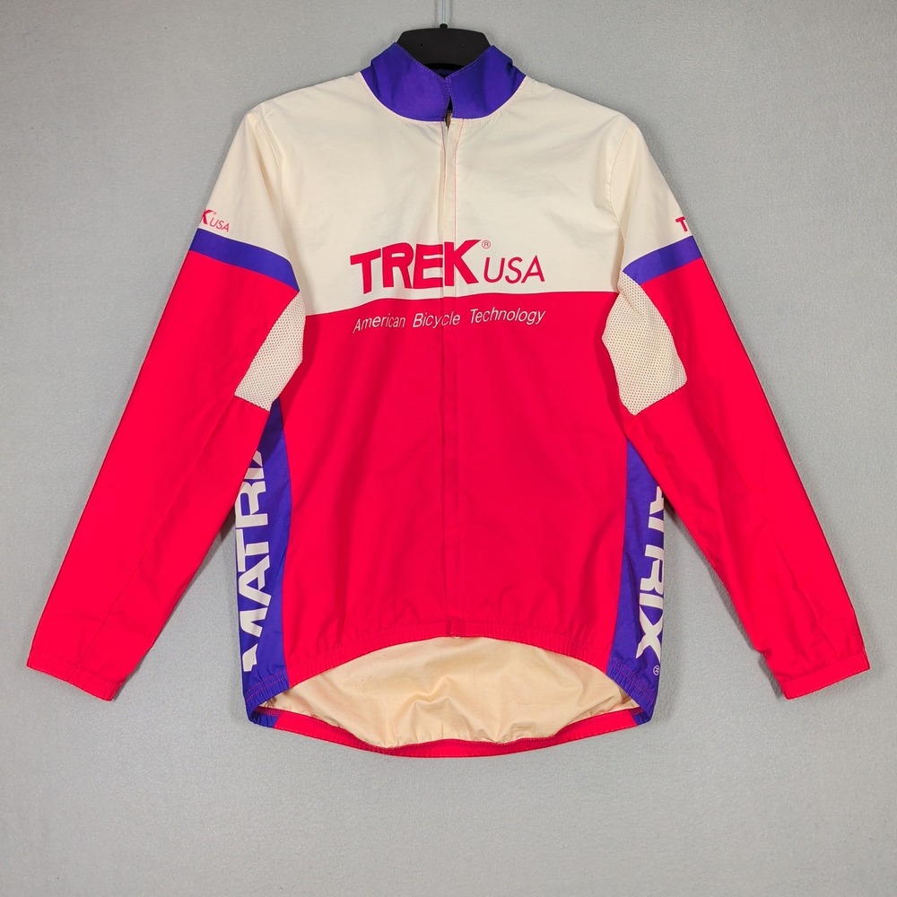 Vintage‎ Trek Jacket Mens M Red White Blue Cycling USA Made